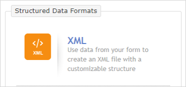 XML option on the Create Document page